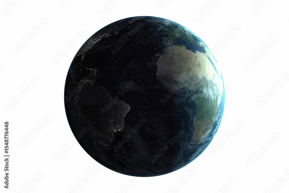 Fototapeta premium Planet earth against white background