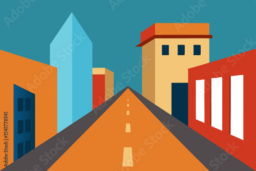 City and residential property development, a conceptual illustration of urban architecture and housing
