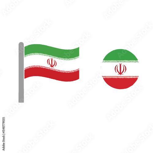 Iran National Flag Vector image 