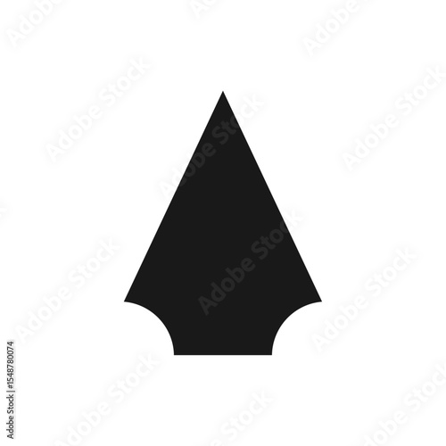 Black vector silhouette arrowhead illustration template