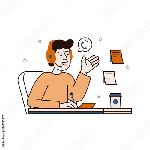 Illustration of a Customer Service Representative