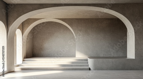 Wallpaper Mural Modern, arched concrete interior Torontodigital.ca