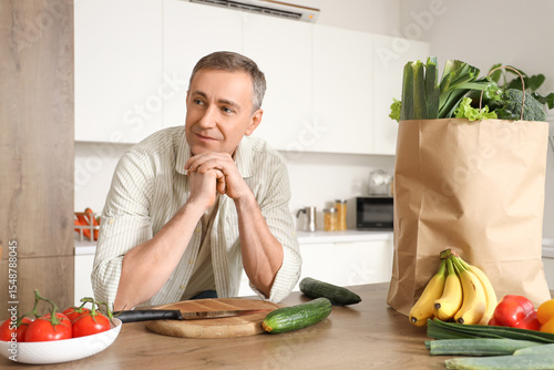 Mature man with healthy foo...
