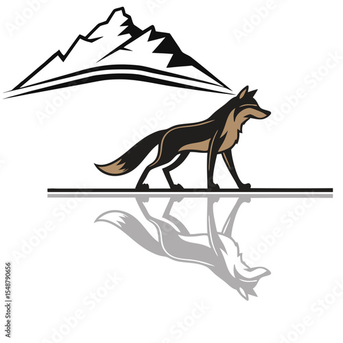 A horse or multiple horses, possibly with a rider, in a stylized or vector format