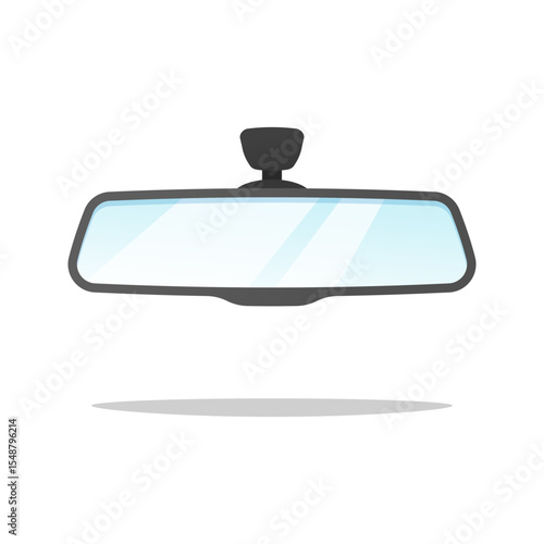 Simple car rear view mirror vector isolated on white background.
