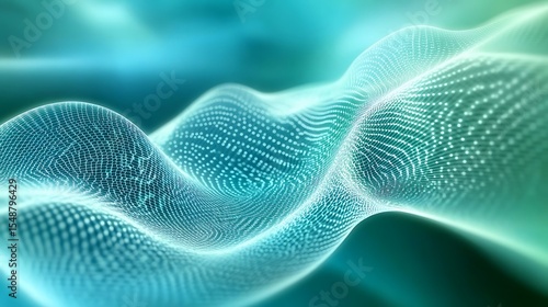 Abstract teal digital waves