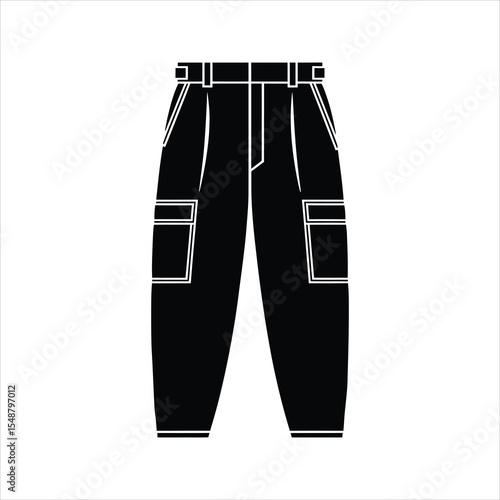 Minimalist Pants Silhouette Vector Icon