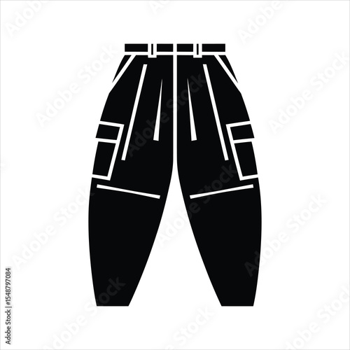 Minimalist Pants Silhouette Vector Icon