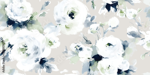 Abstract Watercolor Roses Seamless Pattern Artistic Floral Vector Print for Textile Decor for design, textile, packaging, fabric wallpaper branding, stationery wrapping paper interior decor
