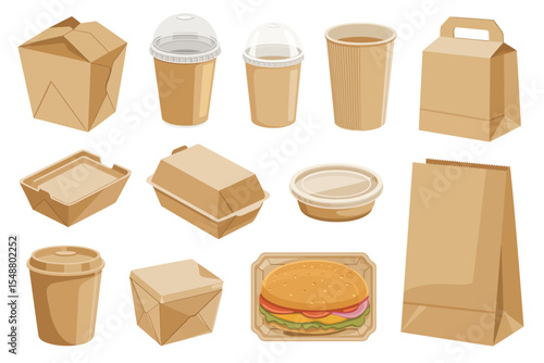 Collection of Disposable Food Packaging