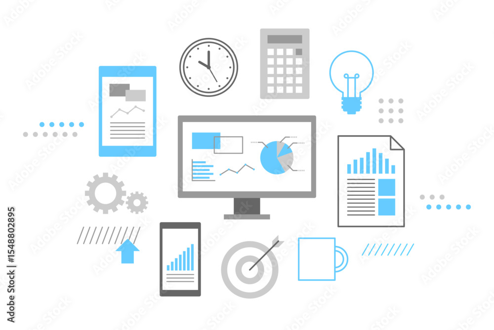 Business vector illustration. Business Icons. Business vector illustration. Business Icons.