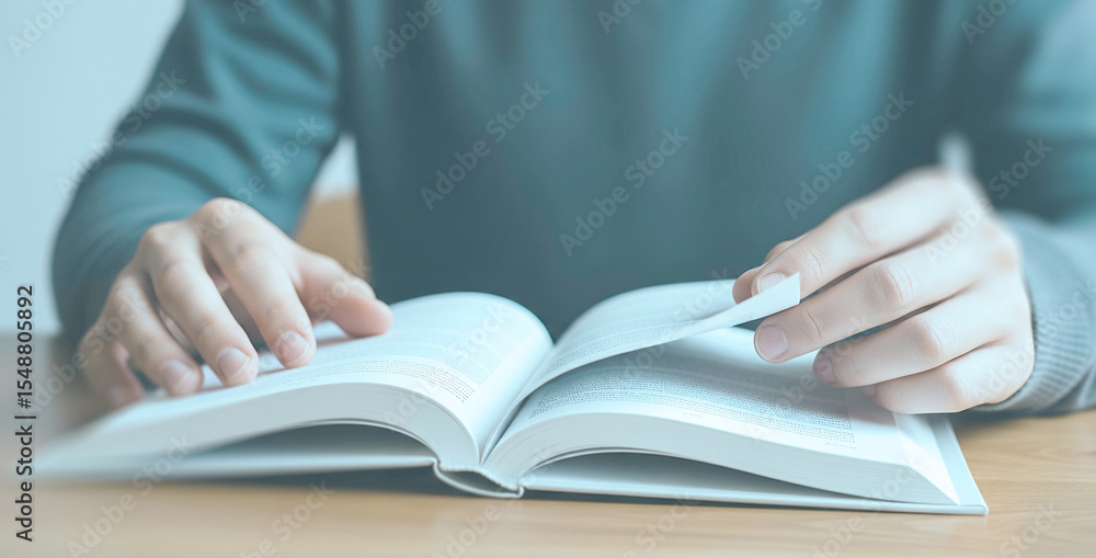 Person turning a page of an open book on a wooden desk, captured in soft daylight with shallow depth of field and a focus on the hand and printed text. Person turning a page of an open book on a wooden desk, captured in soft daylight with shallow depth of field and a focus on the hand and printed text.