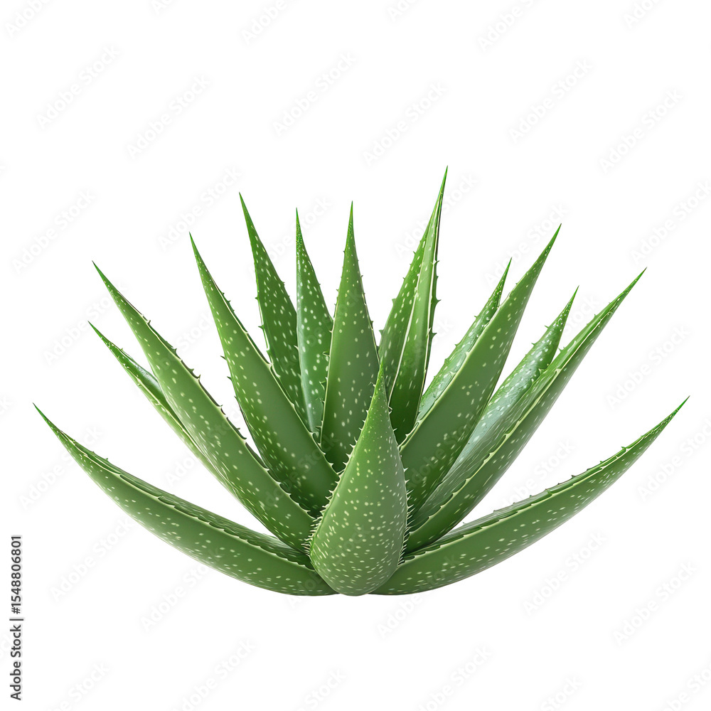 Fototapeta premium Aloe Vera Plant Succulent Green Leaves Isolated Black Background,, isolated on a white background