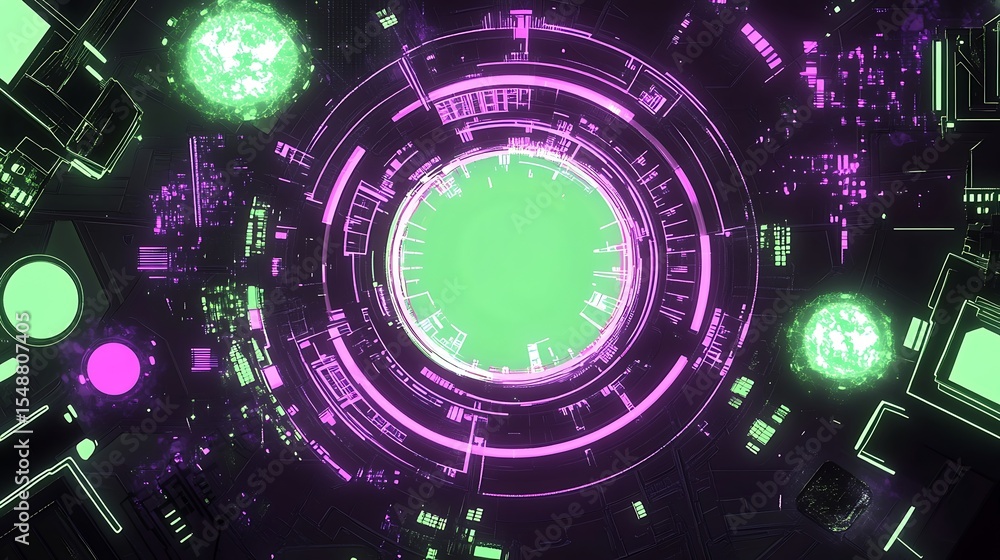 Fototapeta premium Futuristic holographic circuit design