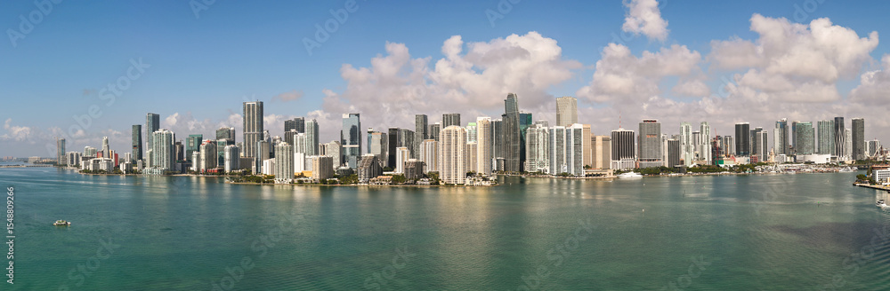Panorama of Miami skyline. Panorama cityscape of Brickell Miami. Panoramic top view of Brickell. Panorama of the Miami financial district. Panorama aerial of Brickell in Miami Beach. Panorama of Miami skyline. Panorama cityscape of Brickell Miami. Panoramic top view of Brickell. Panorama of the Miami financial district. Panorama aerial of Brickell in Miami Beach.