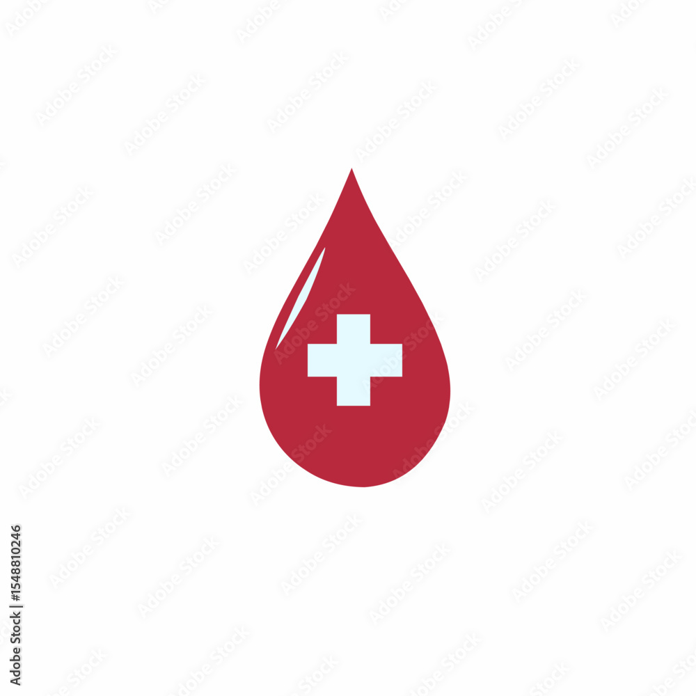 Obraz premium blood drop vector with white medical icon 