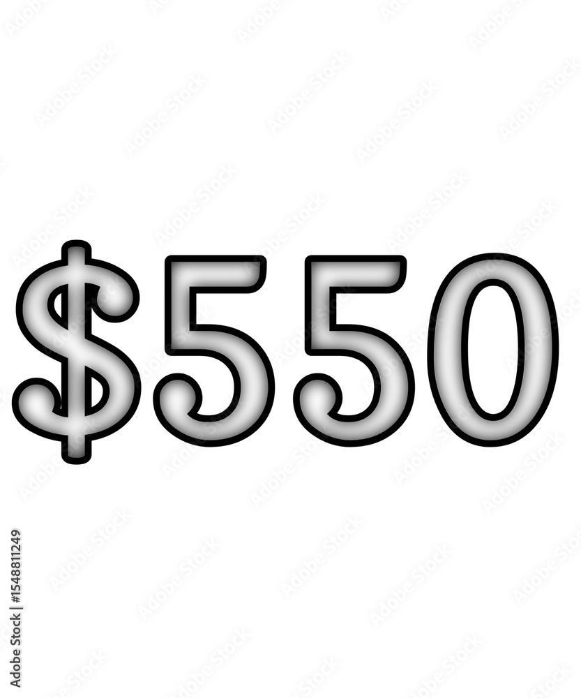 dollar sign on white background $550 dollar sign on white background $550