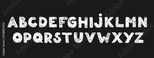 Cute crayon hand drawn letters. Kid font. ABC. School alphabet with chalk texture. 