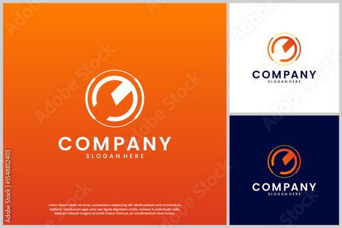 maintenance service logo, abstract wrench shape, graphic design