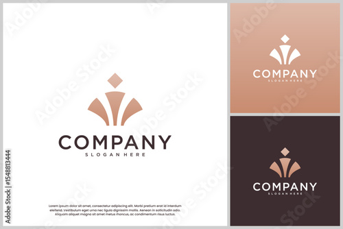 abstract crown logo, decoration symbol, graphic template