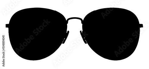 Attractive and beautiful silhouettes of sunglass isolated on white background