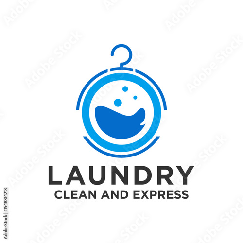 Premium Logo For Loundry Laundry Dry Clean Store Business Vector Template 