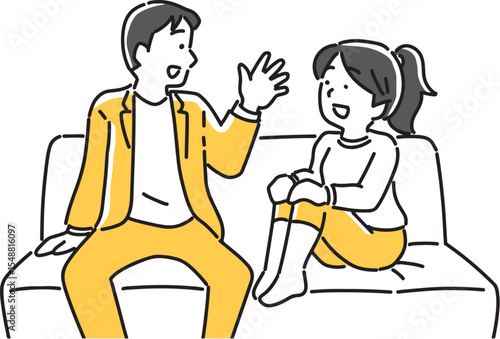 楽しく会話するカップル
