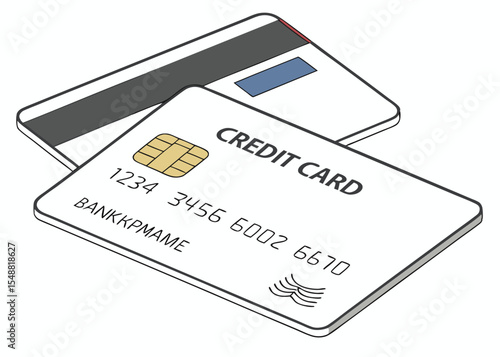 Vector Mockup of Credit Card with Chip