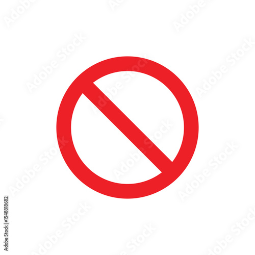Free Download Prohibition Sign Icon – Universal No Symbol with Red Circle, Safety Warning Vector - GFXLoad