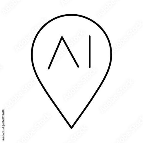 Free Download AI Zone Pointer Line Icon. Editable Stroke. Pin, Navigation, Direction, Marker Icons Vector Illustration - GFXLoad