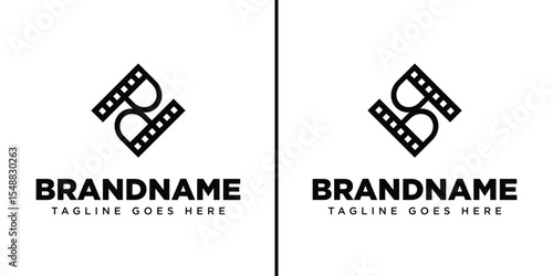 Letters PD or BQ Film Logo, for PD DP PB BP PQ QP BD DB BQ QB DQ QD BB PP DD QQ initials