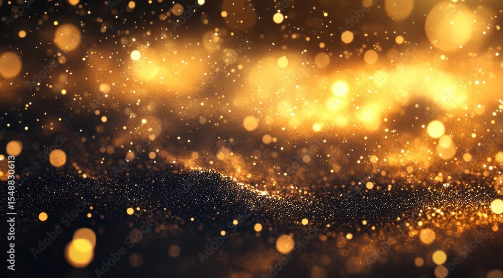 Obraz premium Golden particles, shimmering background