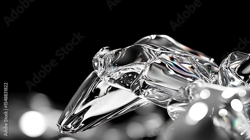 Intricate Overlapping Geometric Design with Sharp Lines and Crystal-like Textures