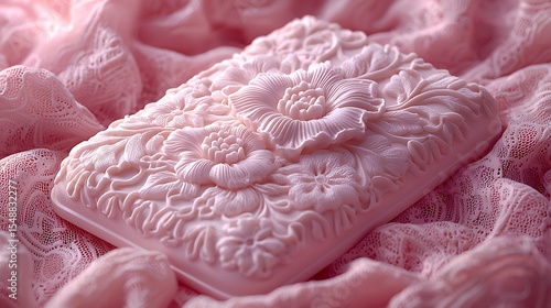 Intricate Pink Lace Textured Business Card with Floral Design