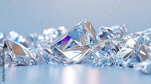 Iridescent Blue Crystal Abstract Background