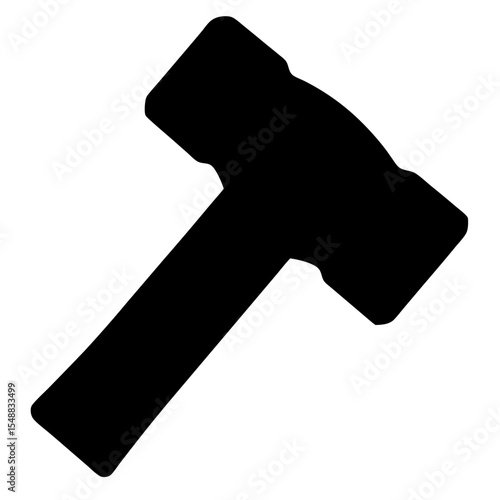 Simple Black and White Image of a Sledgehammer Tool for Construction