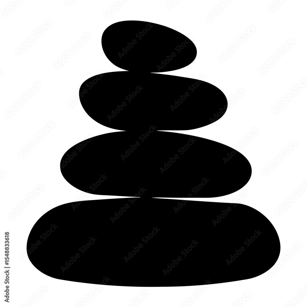 Black Stones Carefully Stacked Up In A Balancing Configuration Isolated on White Black Stones Carefully Stacked Up In A Balancing Configuration Isolated on White