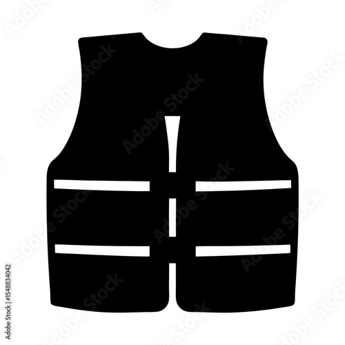 Vector Image of a Black and White Life Vest or Lifejacket