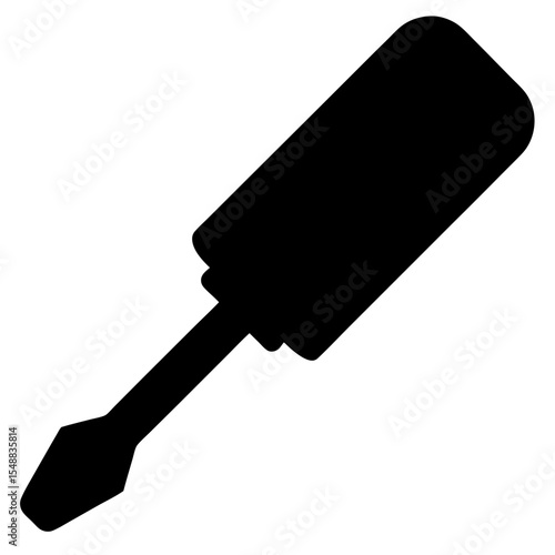 Silhouette illustration of a flathead screwdriver, a basic hand tool used at home
