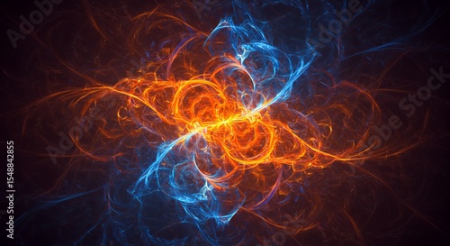 Fiery Inferno and Glacial Frost: A Fractal Dance of Opposing Elements