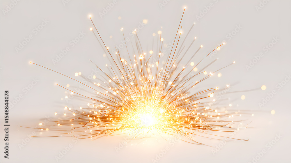 Fototapeta premium Sparkler glowing brightly against a dark black background