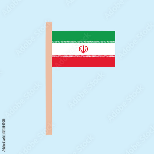 Iran National Flag Vector Image 