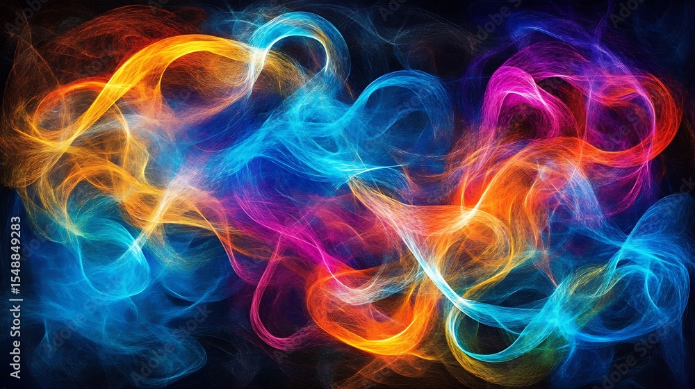 Fototapeta premium Abstract swirling colorful smoke patterns