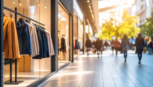 City Shopping Street with Autumn Fashion.