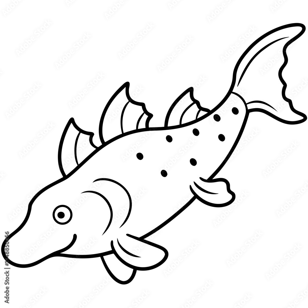 Fototapeta premium Abstract Wobbegong Shark Outline Vector