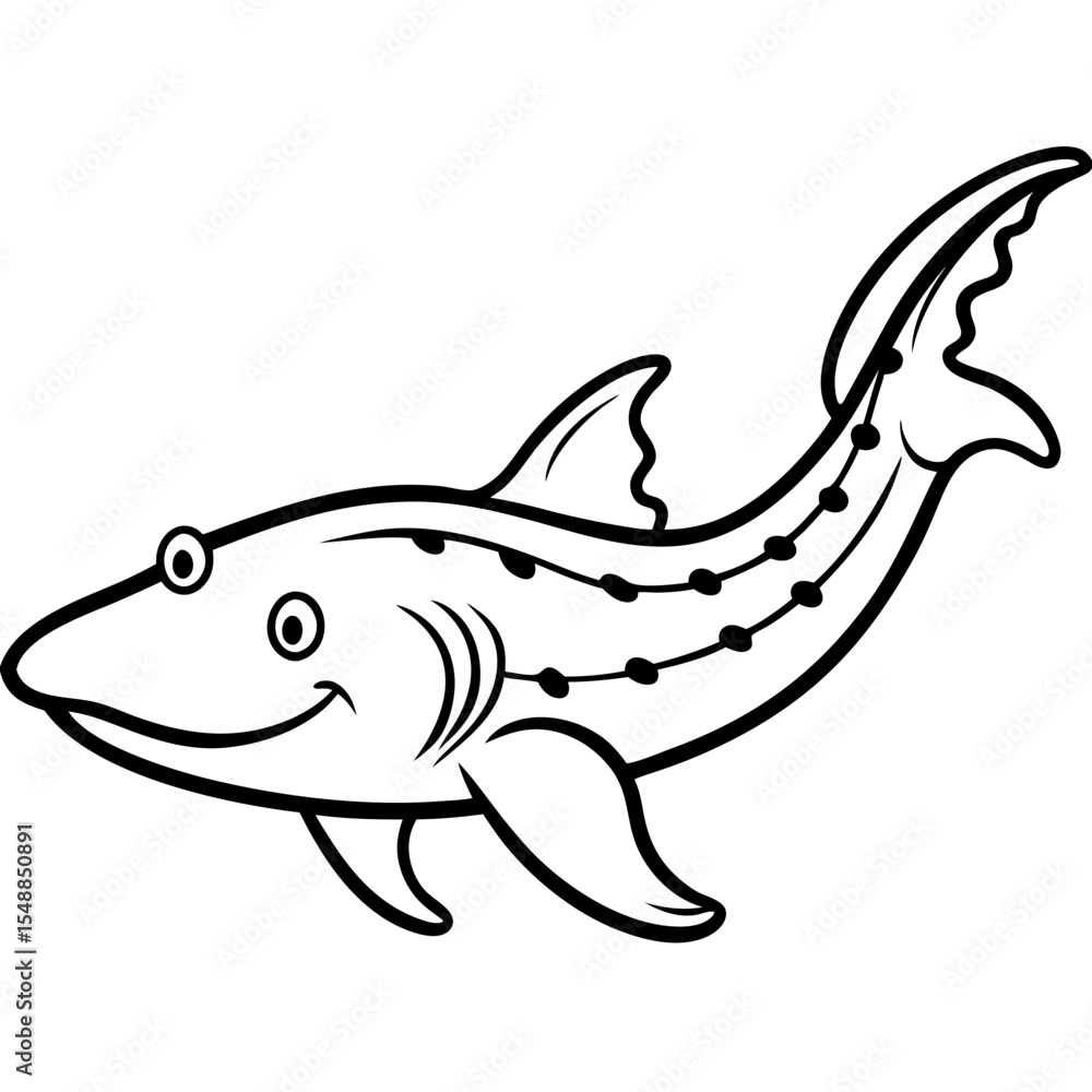 Fototapeta premium Abstract Wobbegong Shark Outline Vector