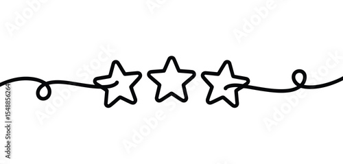 Three Stars Rating Design on a Curved Line