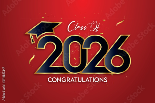 Class of 2026 Text for graduation design, high school or college graduate	