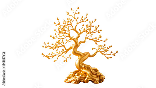 Golden Bonsai Tree Sculpture A Symbol of Resilience and Growth
