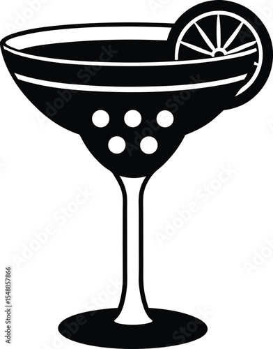 Margarita cocktail black silhouette vector art and